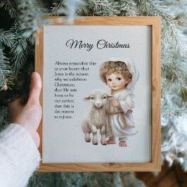 神のクリスマスの子羊イエス ポスター