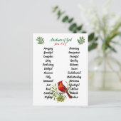 神のクリスマスの鳥と枝の属性 ポストカード (スタンド正面)