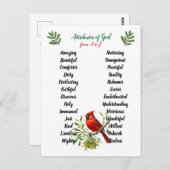 神のクリスマスの鳥と枝の属性 ポストカード (正面/裏面)