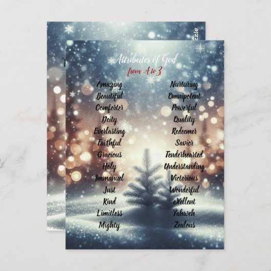 神のクリスマス冬の日の属性 ポストカード (正面/裏面)