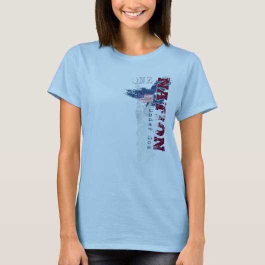 神のグランジな女性のTシャツの下の1つの国家 Tシャツ (正面)