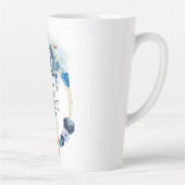 神のグレイスブルーの金ゴールドフローラエレガントによって装備 カフェラテマグ (右)