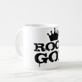 神のコップまたはマグの石を揺すって下さい及び金属のインディバンドを転がって下さい コーヒーマグカップ (正面左)