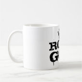 神のコップまたはマグの石を揺すって下さい及び金属のインディバンドを転がって下さい コーヒーマグカップ (左)