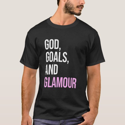 神のゴールとグラマー引用文 Tシャツ (正面)