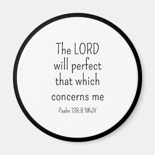 神のシンプル聖句に対する白黒の信仰 マグネット (正面)