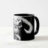 神のスカルのデスブラック マグカップ (正面右)