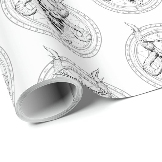 神のスカルの死の白 ラッピングペーパー (ロールコーナー)