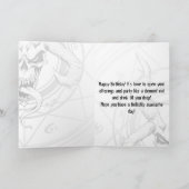 神のスカル死の白い誕生日カード カード (内部)