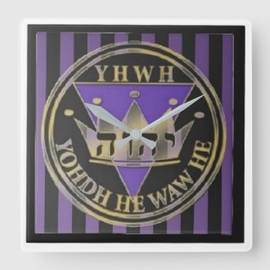 神のストライプ スクエア壁時計 (正面)