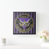 神のストライプ スクエア壁時計 (ホーム)