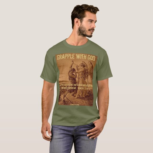 神のティーに取り組む Tシャツ (正面フル)