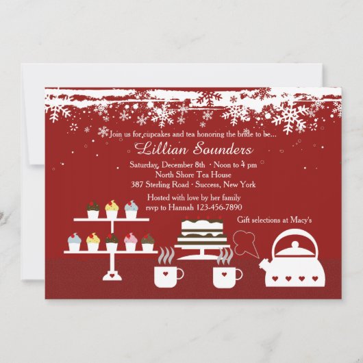 神のデザートの冬テーマの招待状 招待状 (正面)