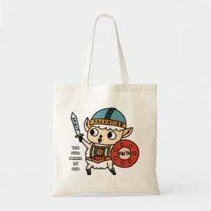 神のトートバックの白の装甲の小さいヒツジ トートバッグ
