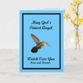 神のハチドリの天使 - 内部が白いカード カード (黄色い花)