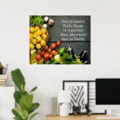 神のハートガーデン引用文 ポスター (ホームオフィス)