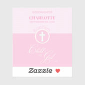 神のバプテスマのピンクの子パーソナライズされた シール (シート)