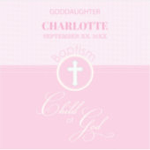 神のバプテスマのピンクの子パーソナライズされた シール (正面)