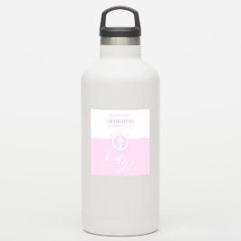 神のバプテスマのピンクの子パーソナライズされた シール