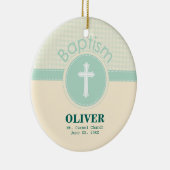 神のバプテスマの子男女兼用緑 セラミックオーナメント (右)