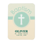 神のバプテスマの子男女兼用緑 マグネット (縦)