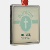 神のバプテスマの子男女兼用緑 メタルオーナメント (右)