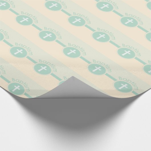 神のバプテスマの子男女兼用緑 ラッピングペーパー (コーナー)