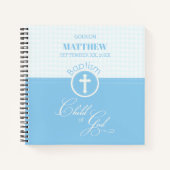 神のバプテスマ青い子パーソナライズされた ノートブック (正面)