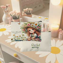 神のパーソナライズされたデイジー女の子 アクセサリーポーチ