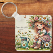 神のパーソナライズされたデイジー女の子 キーホルダー (正面)