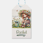 神のパーソナライズされたデイジー女の子 ギフトタグ (正面)