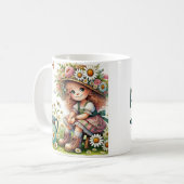 神のパーソナライズされたデイジー女の子 コーヒーマグカップ (正面左)