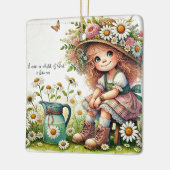 神のパーソナライズされたデイジー女の子 セラミックオーナメント (左)