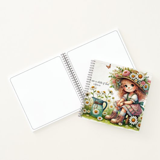 神のパーソナライズされたデイジー女の子 ノートブック (内部)