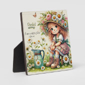 神のパーソナライズされたデイジー女の子 フォトプラーク (正面)