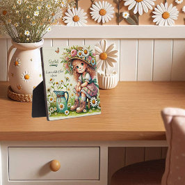 神のパーソナライズされたデイジー女の子 フォトプラーク