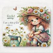 神のパーソナライズされたデイジー女の子 マウスパッド (正面)