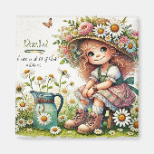 神のパーソナライズされたデイジー女の子 マグネット (正面)