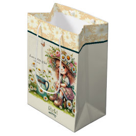 神のパーソナライズされたデイジー女の子 ミディアムペーパーバッグ