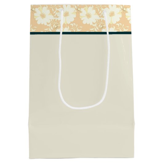 神のパーソナライズされたデイジー女の子 ミディアムペーパーバッグ (裏面)