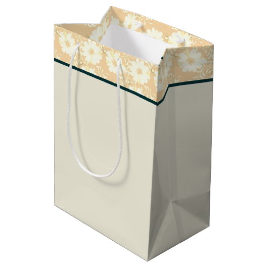 神のパーソナライズされたデイジー女の子 ミディアムペーパーバッグ (裏面アングル)