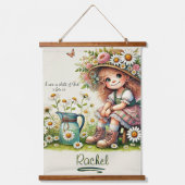 神のパーソナライズされたデイジー女の子 吊り下げ型タペストリー (正面)