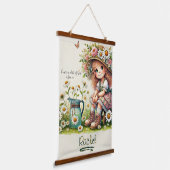 神のパーソナライズされたデイジー女の子 吊り下げ型タペストリー (傾斜あり)