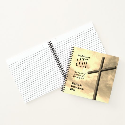 神のパーソナライズされたレンテンを求める貸紙 ノートブック (内部)