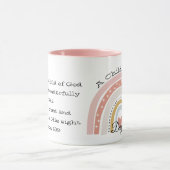 神のパーソナライズされた聖句の虹の子 マグカップ (中央)