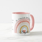 神のパーソナライズされた聖句の虹の子 マグカップ (正面右)
