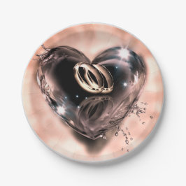 神のピンク結婚色（銀） ペーパープレート