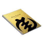 神のフェイクな金ゴールドホイルのためののAdinkraの記号 ノートブック (右側)