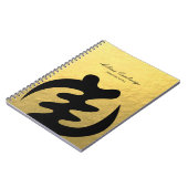 神のフェイクな金ゴールドホイルのためののAdinkraの記号 ノートブック (左側)