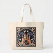 神のフェミニン自然トート ラージトートバッグ (正面)